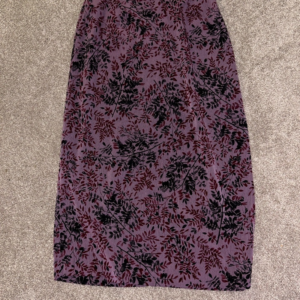 Floral Patterned Purple Skirt
